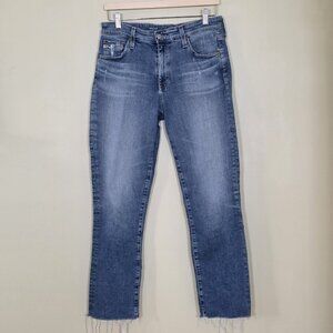 AG Adriano Goldschmied Jeans Womens 30R Blue High Rise Mari Crop Distressed Boho